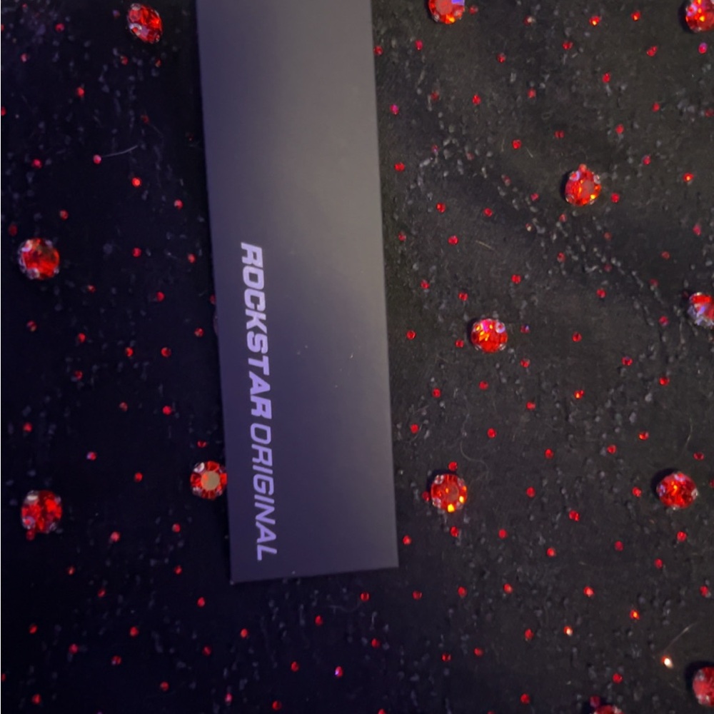 Men's Black Jeans with Red Accents - Picture 2 of 5